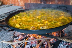Steaming Paella Royalty Free Stock Photo