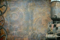 Steampunk  Montage  Background Stock Image