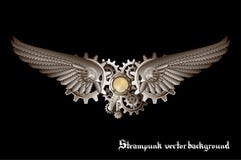 Steampunkvleugels stock illustratie Steampunkvleugels stock illustratie