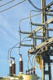 Electrical grid power substation delivering the goods to the end consumer. stock image Electrical grid power substation delivering the goods to the end consumer. stock image