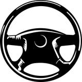 Steering wheel. Clip art illustration of a black and white steering wheel Stock Photography Steering wheel. Clip art illustration of a black and white steering wheel Stock Photography