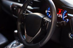 Car inside, Interior of modern car with black salon royalty free stock photography Car inside, Interior of modern car with black salon royalty free stock photography