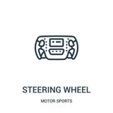 steering wheel icon vector from motor sports collection. Thin line steering wheel outline icon vector illustration. Linear symbol stock illustration steering wheel icon vector from motor sports collection. Thin line steering wheel outline icon vector illustration. Linear symbol stock illustration