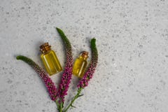 Steg blomman och nödvändig olja aromatherapy brunnsort arkivbilder Steg blomman och nödvändig olja aromatherapy brunnsort arkivbilder