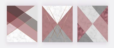 Steg den geometriska designen f?r marmor med rosa och gr?tt triangul?rt, textur f?r guld- folie, polygonal linjer Modern bakgrund stock illustrationer Steg den geometriska designen f?r marmor med rosa och gr?tt triangul?rt, textur f?r guld- folie, polygonal linjer Modern bakgrund stock illustrationer