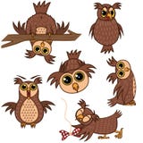 Stellen Sie lokalisierte Emoji-Charakter-Karikatureule mit verschiedenen Gefühlen ein Photorealistic Ausschnittskizze vektor abbildung Stellen Sie lokalisierte Emoji-Charakter-Karikatureule mit verschiedenen Gefühlen ein Photorealistic Ausschnittskizze vektor abbildung