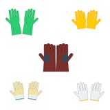 Stellen Sie von den Vektorillustrationsschutzhandschuhen ein stock abbildung Stellen Sie von den Vektorillustrationsschutzhandschuhen ein stock abbildung