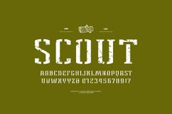Stencil-plate narrow serif font in military style vector illustration Stencil-plate narrow serif font in military style vector illustration