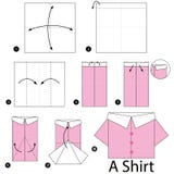 Step By Step Instructions How To Make Origami A Shirt. Stock Vector ...