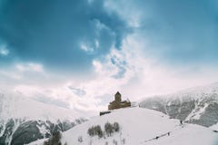 Stepantsminda, Gergeti, Georgia Известная троица Tsminda Gergeti стоковое изображение Stepantsminda, Gergeti, Georgia Известная троица Tsminda Gergeti стоковое изображение