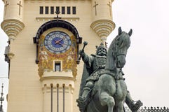 Stephen the Great Statue - Palace of Culture - landmark attraction in Iasi, Romania Royalty Free Stock Images Stephen the Great Statue - Palace of Culture - landmark attraction in Iasi, Romania Royalty Free Stock Images