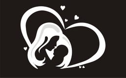 Stevig zwart moeder en kind vector illustratie Stevig zwart moeder en kind vector illustratie
