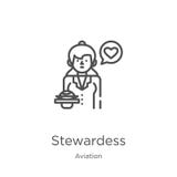 stewardesssymbolsvektor från flygsamling Tunn linje illustration för vektor för stewardessöversiktssymbol ?versikt tunn linje vektor illustrationer stewardesssymbolsvektor från flygsamling Tunn linje illustration för vektor för stewardessöversiktssymbol ?versikt tunn linje vektor illustrationer