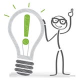 Stick figure Lightbulb idea concept doodle vector illustration Stick figure Lightbulb idea concept doodle vector illustration