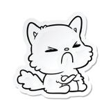 Sticker Of A Cartoon Angry Cat Stock Image