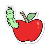 Sticker Of A Cartoon Apple With Bug Royalty Free Stock Image Sticker Of A Cartoon Apple With Bug Royalty Free Stock Image