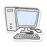 Sticker Of A Cartoon Desktop Computer Royalty Free Stock Photos