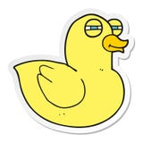 Sticker Of A Cartoon Funny Rubber Duck Royalty Free Stock Photography