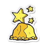 Sticker Of A Cartoon Gold Nugget Royalty Free Stock Photography