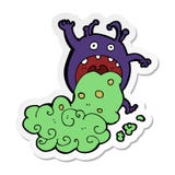 Sticker Of A Cartoon Gross Monster Being Sick Stock Photography