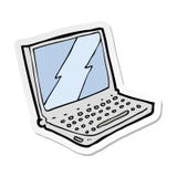 Sticker Of A Cartoon Laptop Computer Royalty Free Stock Image