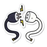 Sticker Of A Cartoon Plug And Socket Stock Photos