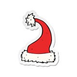 Sticker Of A Cartoon Santa Hat Stock Image
