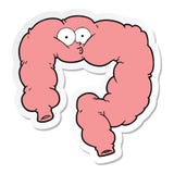 Sticker Of A Cartoon Surprised Colon Royalty Free Stock Photography