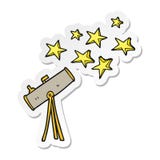 Sticker Of A Cartoon Telescope And Stars Royalty Free Stock Images
