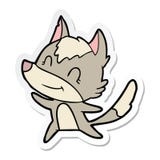 Sticker Of A Friendly Cartoon Wolf Stock Photography