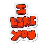 Sticker Of A I Like You Cartoon Symbol Royalty Free Stock Images