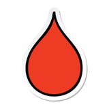 Sticker Of A Quirky Hand Drawn Cartoon Blood Drop Royalty Free Stock Images