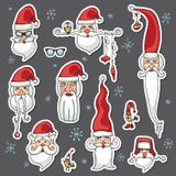 Merry Christmas Flat Icons. Happy New Year Stickers. Stock Illustration ...