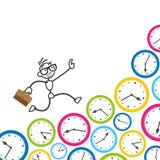 Stickman stick figure time management clock deadline Stock Photos Stickman stick figure time management clock deadline Stock Photos