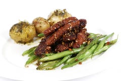 Sticky Beef Strip Meal Royalty Free Stock Photography Sticky Beef Strip Meal Royalty Free Stock Photography