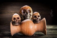 Still Life with human skull and vase, stock images Still Life with human skull and vase, stock images