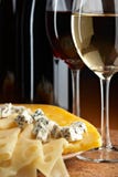 Still Life With Cheese And Wine Royalty Free Stock Photography