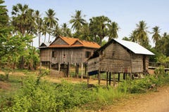 Stilt houses in a small village near Kratie, Cambodia