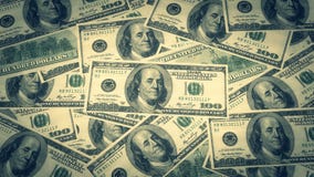 Sto dolarów banknotu stosu Benjamin Franklin na usa pieniądze banknocie i portret zdjęcia stock Sto dolarów banknotu stosu Benjamin Franklin na usa pieniądze banknocie i portret zdjęcia stock