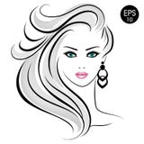 Stock blonde Woman. Beauty Girl Portrait with blonde hair and blue eyes stock illustration Stock blonde Woman. Beauty Girl Portrait with blonde hair and blue eyes stock illustration