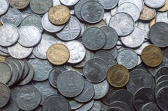 Stock 1, 10, 5 Indian rupee metal coin isolated background. royalty free stock photos Stock 1, 10, 5 Indian rupee metal coin isolated background. royalty free stock photos