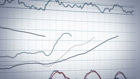 Stock market graph system - close-up panning
