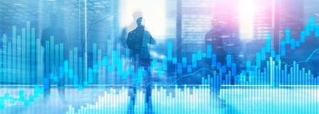 Stock trading candlestick chart and diagrams on blurred office center background royalty free illustration Stock trading candlestick chart and diagrams on blurred office center background royalty free illustration