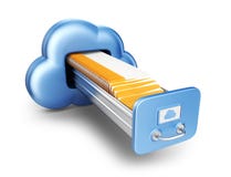 Stockage de données. Concept de calcul de nuage. icône 3D d'isolement illustration stock Stockage de données. Concept de calcul de nuage. icône 3D d'isolement illustration stock