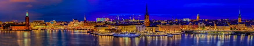 Panoramic sunset view onto Stockholm old town Gamla Stan and Rid royalty free stock photo Panoramic sunset view onto Stockholm old town Gamla Stan and Rid royalty free stock photo