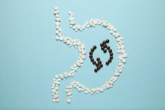 Stomaco umano dalle compresse, digestione Nutrizione sana, metabolismo nel corpo immagine stock Stomaco umano dalle compresse, digestione Nutrizione sana, metabolismo nel corpo immagine stock