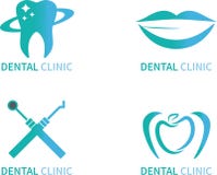 Stomatologicznej kliniki logo wektoru ustalona ilustracja ilustracja wektor Stomatologicznej kliniki logo wektoru ustalona ilustracja ilustracja wektor
