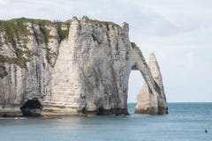 Stone Arch In Normandy Coast In France Royalty Free Stock Photo