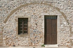 Stone Building Door And Window Royalty Free Stock Photo