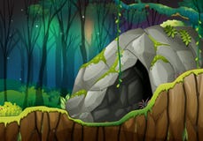 Stone Cave In The Dark Forest Royalty Free Stock Photos Stone Cave In The Dark Forest Royalty Free Stock Photos